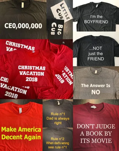 Vista 4 de Circular - Camisetas personalizadas en la parte delantera y trasera para añadir tu texto, ultra suaves, para hombres y mujeres, camiseta de algodón