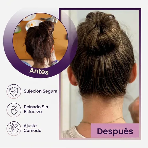 Vista 6 de Creador de moños para el cabello y accesorios para mujeres y niños - Clip fácil para cabello largo - Herramienta para torcido francés - Soporte