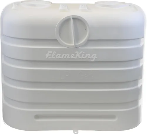 Vista 10 de Flame King Cubierta de plástico ligero resistente de 30LB para tanque de propano LP doble para RV, remolque de viaje, autocaravana y vehículo