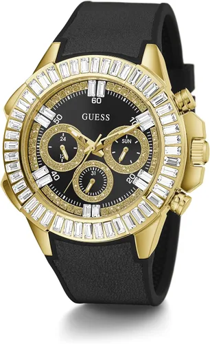 Vista 4 de GUESS US Men's Gold-Tone and Black Multifunction Watch, one