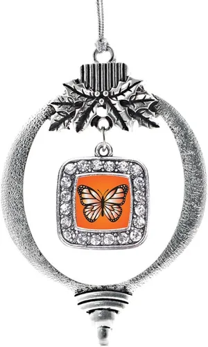 Vista 277 de Inspired Silver - Nana púrpura - Adorno de Navidad plateado - Adorno cuadrado para árbol de Navidad con circonita cúbica - Decoración colgante