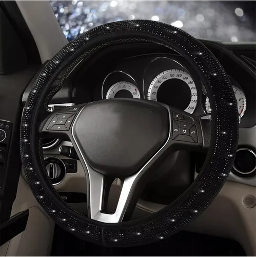 Vista 2 de Funda de volante brillante con diamantes y 2.75 pulgadas de posavasos para portavasos, accesorios interiores de automóviles, SUV para mujeres