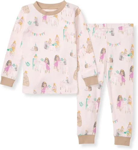 Vista 12 de Burt's Bees Baby Pijama de algodón orgánico para niñas, conjunto de pijama 100% algodón para niños pequeños y niños, tela suave y elástica Trébol