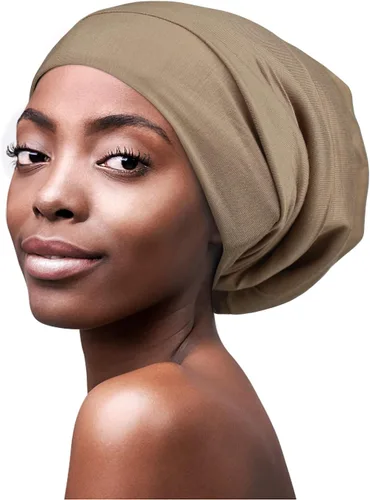 Vista 28 de FocusCare - Gorro de satén para dormir, para mujer, regalos para mujeres con cabello rizado o con frizz Verde militar
