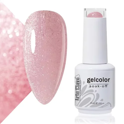 Vista 45 de Arte Clavo Pearlescent Nude Gel Nail Polish 15ml - HEMA Free Soak off UV LED Nail Gel for Manicure, DIY Nail Art, Home Salon Use 11029