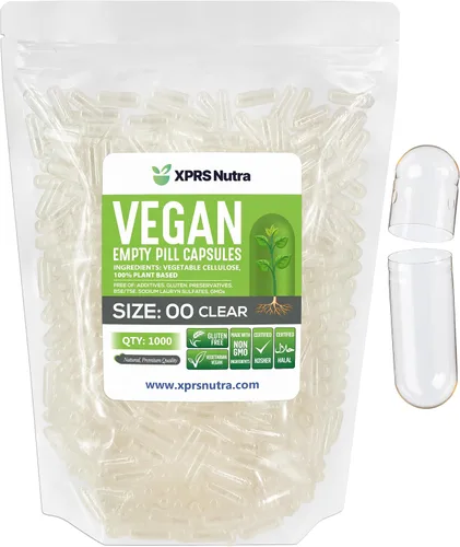 Vista 38 de XPRS Nutra Cápsulas vacías de tamaño 00 – 100 cápsulas veganas vacías – Pastillas vacías vegetarianas – Relleno de cápsulas vegetales DIY