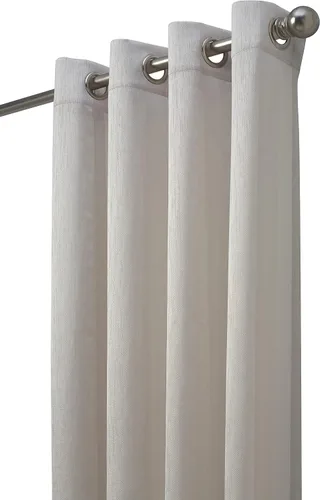 Vista 3 de LOFT LIVING Skylar - Panel de cortina transparente a rayas con ojales, 52 x 84 pulgadas, color marfil