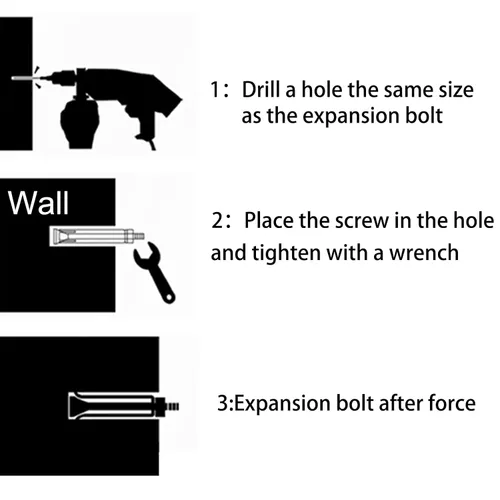 Vista 7 de Pernos de expansión, 304 Acero Inoxidable Externo Tuerca Hexagonal Tornillo de Expansión Pernos de Manga Ancla M6x60mm 8Pcs