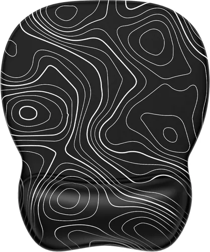 Vista 25 de MROCO - Alfombrilla ergonómica para mouse con reposamuñecas de gel, 9.4 x 8.1 pulgadas, color negro Ergonomic Shape Design for Pain Relief