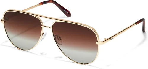 Vista 11 de QUAY High Key Extra Large Aviator Sunglasses Negro/Desvanecer
