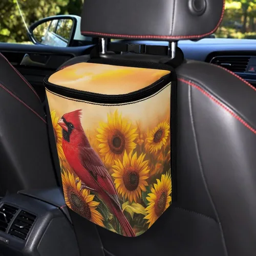 Vista 10 de Talayituse Cubo de basura portátil con estampado de camuflaje de bandera estadounidense, accesorios interiores de vehículos multifuncionales