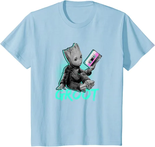 Vista 9 de Camiseta infantil Marvel Guardians of the Galaxy Vol. 2 Baby Groot Mix Tape, Negro