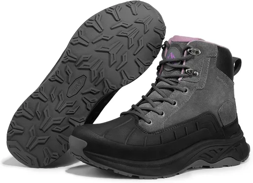 Vista 6 de NORTIV 8 Botas de senderismo impermeables para mujer, botas de senderismo al aire libre para senderismo