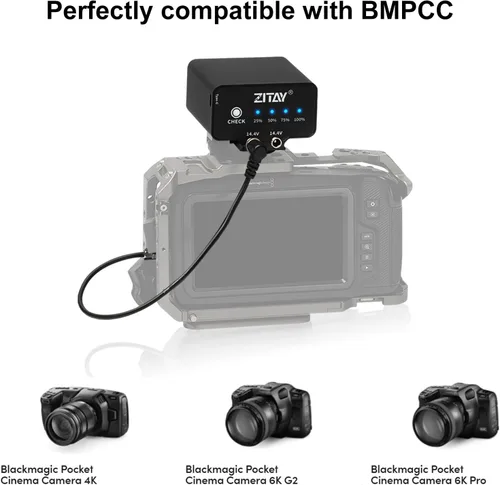 Vista 2 de Batería externa de 95 WH compatible con cámara Blackmagic Pocket Cinema BMPCC 4K 4KPro 6K 6KPro NP-F570 4-5 horas