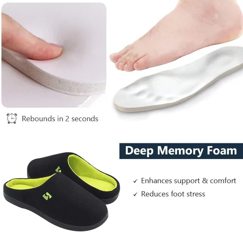 Vista 4 de Pantuflas RockDove para hombre de espuma viscoelástica, dos tonos