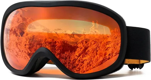 Vista 8 de AVV OTG – Gafas de esquí para hombres y mujeres con lente de doble capa antivaho, UV400, gafas de nieve para snowboard, moto de nieve y patinaje