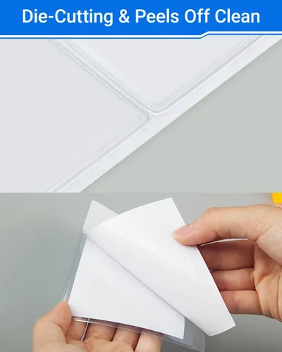 Vista 5 de 30 PCS Clear Self Adhesive Plastic Label Pockets, Top Loading Business & Library Index Card Holders, Peel and Stick Sleeves for Storage Bins, Totes