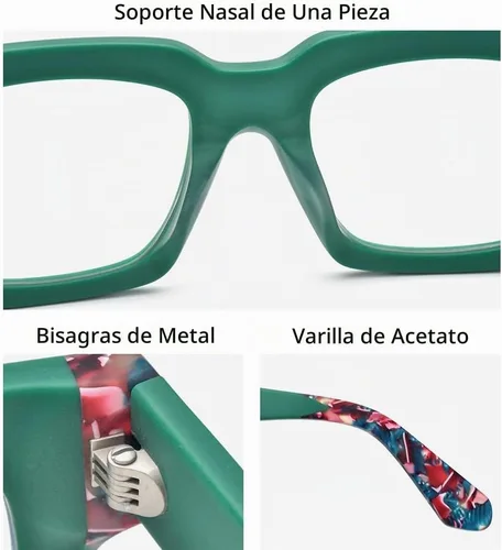 Vista 7 de HEPIDEM Gafas de acetato multicolor degradadas con marco para mujer, gafas grandes grandes 2023