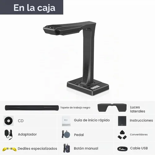 Vista 6 de CZUR Escáner profesional de documentos ET18 Pro, tecnología de aplanamiento automático y corrección de inclinación de 2ª generación, cámara HD de 18