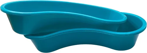 Vista 2 de Comfort Axis Cuenca de plástico Emesis turquesa en forma de riñón con graduaciones, 23.5 onzas (23.7 fl oz), paquete de 4