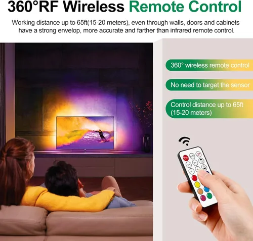 Vista 6 de RGBZONE Controlador LED USB de 5 V CC, control remoto inalámbrico RF de 21 teclas, controlador LED de 3 pines de 3.3 ft/3.3 pies, 5V WS2812 WS2811