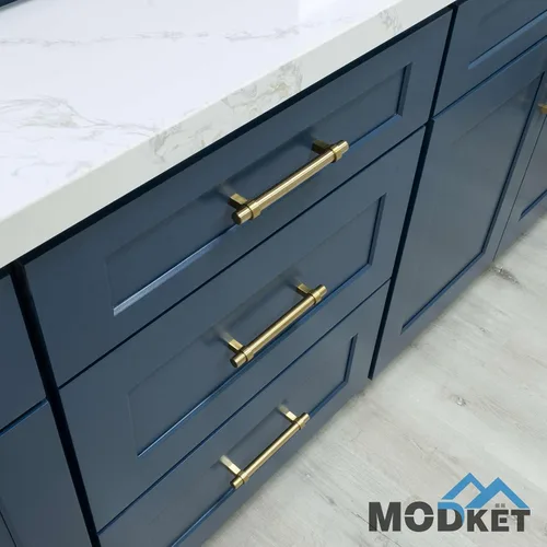 Vista 9 de Modket Paquete de 1 manija estilo barra europea de oro cepillado para gabinete de acero inoxidable 304 de 2 pulgadas