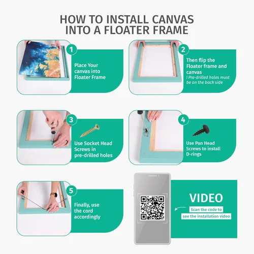 Vista 8 de PIXY CANVAS Paquete económico de lienzo estirado de 8 x 10 pulgadas de profundidad y marco flotante para tus pinturas, artes de pared, decoración