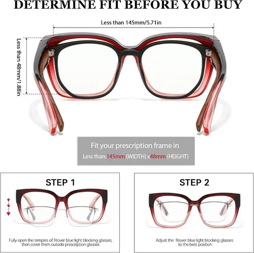 Vista 5 de LVIOE Fit Over Blue Light Blocking Glasses for Women