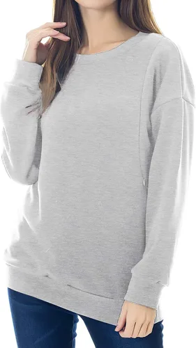 Vista 12 de Smallshow Sudadera de maternidad con capucha para lactancia, manga larga, para mujer Negro