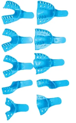Vista 7 de Bandejas de impresión dental perforadas sin látex desechables bolsa de 12 piezas (#1 grande superior)