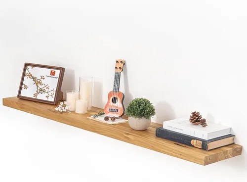 Vista 49 de Estantes flotantes para decoración de pared, estantes rústicos de madera recuperada de 24 x 8 pulgadas, estantes de montaje en pared resistentes
