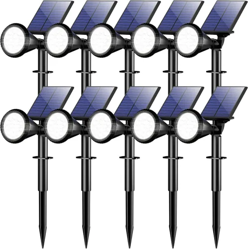 Vista 12 de WELALO Solar Lights Outdoor Waterproof Flag Spotlights 10 Pack (Colored)