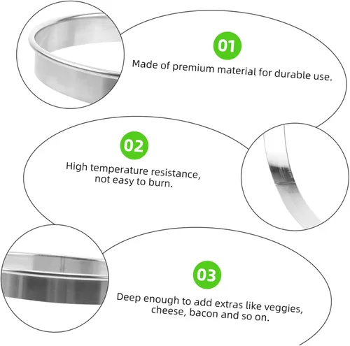 Vista 9 de BESTonZON Anillo de cocina para salsa de pizza de 6.88 pulgadas, herramienta para hornear de acero inoxidable con borde profundo para untar salsa