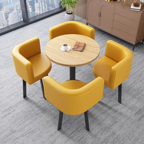 Vista 16 de YVYKFZD Office Reception Room Club Table, Simple Coffee Kitchen Dining Table Set, Round Conference Table, Small Conference Room Tables and Chairs