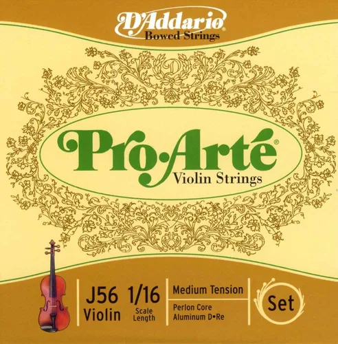 Vista 6 de D'Addario J56 1/2M Pro-Arte Cuerdas de Nylon para Violín, Mediano