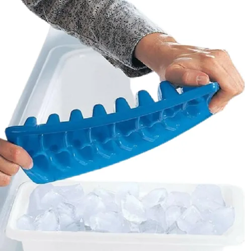 Vista 4 de Paquete de 4 bandejas apilables para cubitos de hielo para congelador, plástico sin BPA, juego de bandejas de hielo de 12 cubos para bebidas, café