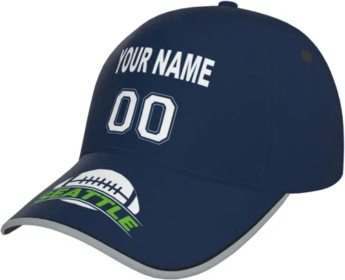 Vista 26 de Gorra personalizada con cualquier nombre y número ajustable, regalo personalizado para papá, hombres, mujeres, jóvenes, fanáticos de los deportes