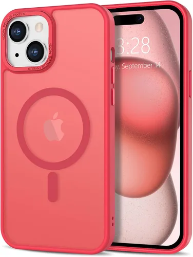 Vista 285 de Anuck - Funda magnética para iPhone 11 compatible con MagSafe, carcasa trasera mate translúcida dura, borde de TPU, delgada, resistente a impactos