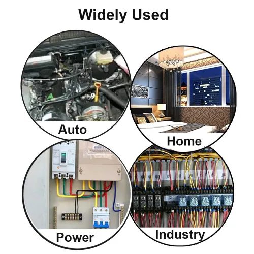 Vista 5 de 100 conectores de cable de horquilla aislados, kit de terminales de crimpado eléctrico tipo U para cable de 12-10 AWG (amarillo)