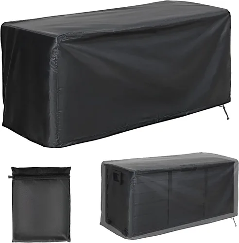 Vista 8 de YUSING - Caja de 76 galones, caja de almacenamiento para exteriores impermeable con ruedas y funda impermeable para cojines de patio y almohadas