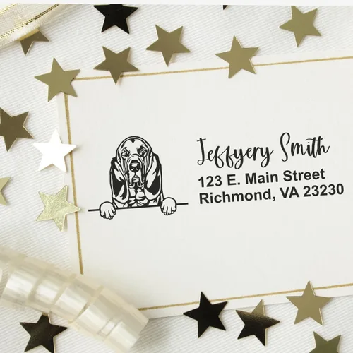 Vista 56 de American Bulldog Stamp Duo, Custom Return Address for Dog Lovers, Personalized Mail Mark for Letters and Cards