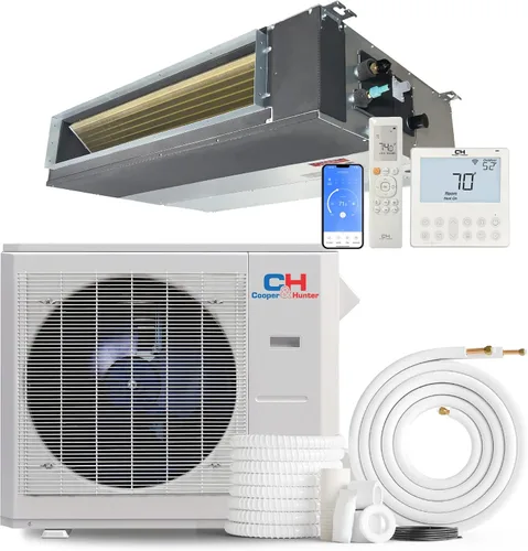 Vista 12 de Cooper & Hunter Sistema de aire acondicionado/calefacción mini split de conducto delgado oculto de 9,000 BTU, bomba de agua incorporada, precargada