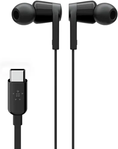 Vista 13 de Belkin SoundForm - Auriculares con cable con conector USB-C, auriculares intrauditivos con micrófono, auriculares USB-C para iPhone 17, iPhone 16