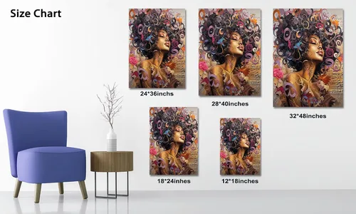 Vista 9 de Arte de pared afroamericano, decoración de rey y reina bailarín negro para sala de estar, arte de pareja de amor negro para dormitorio, lienzo