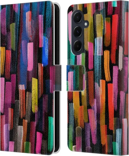 Vista 200 de Head Case Designs Officially Licensed Ninola Brushstrokes Black Summer Patterns Leather Wallet Case Compatible with Samsung Galaxy A07 4G