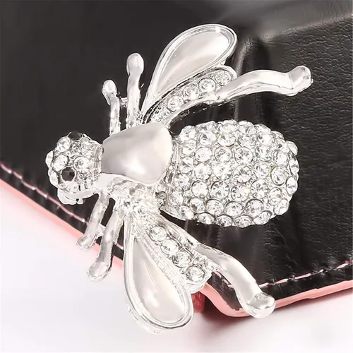 Vista 3 de Broches de abeja con temática de insectos de cristal, broche de animal útil y profesional, Perla, sin piedra, sin perla