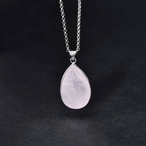 Vista 6 de ZPMMPZ Collar con colgante de lágrima, dije de cristal de piedra curativa en forma de gota de agua, colgante de semi gema para aniversario