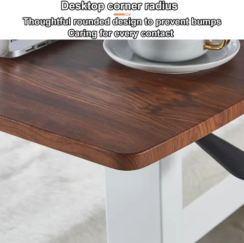 Vista 4 de Sude Table - Mesa auxiliar pequeña, mesa auxiliar movible, fácil de montar, resistente a los arañazos, altura ajustable, mesa de noche con ruedas