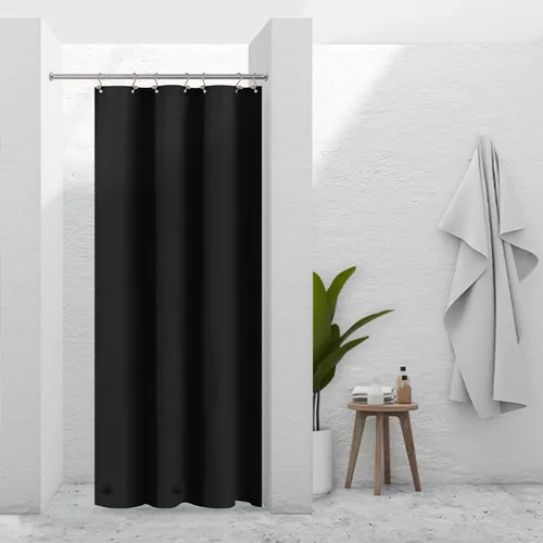 Vista 96 de Barossa Design - Forro de cortina estrecho de PEVA para ducha, con 3 imanes, impermeable, para cabina de baño pequeña, sin PVC, ojales metálicos