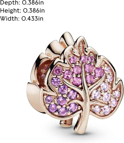 Vista 5 de PANDORA Joyería con dije de rosa de hoja de pavé brillante Metal Cristal no aplica